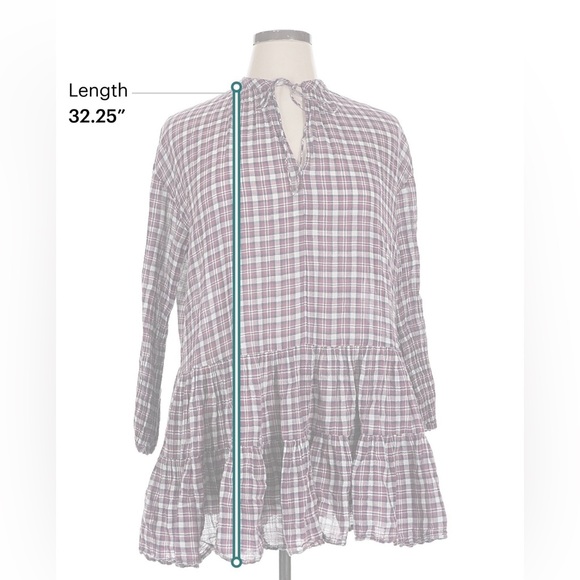 The Great The Timber Dress in Burgundy Plaid - Size Medium - Picture 7 of 9